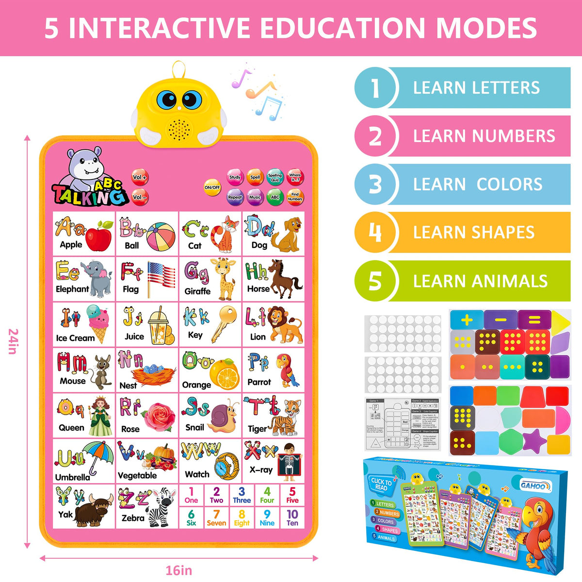 GaHoo 2-in-1 poster is easy for little hands to explore.
