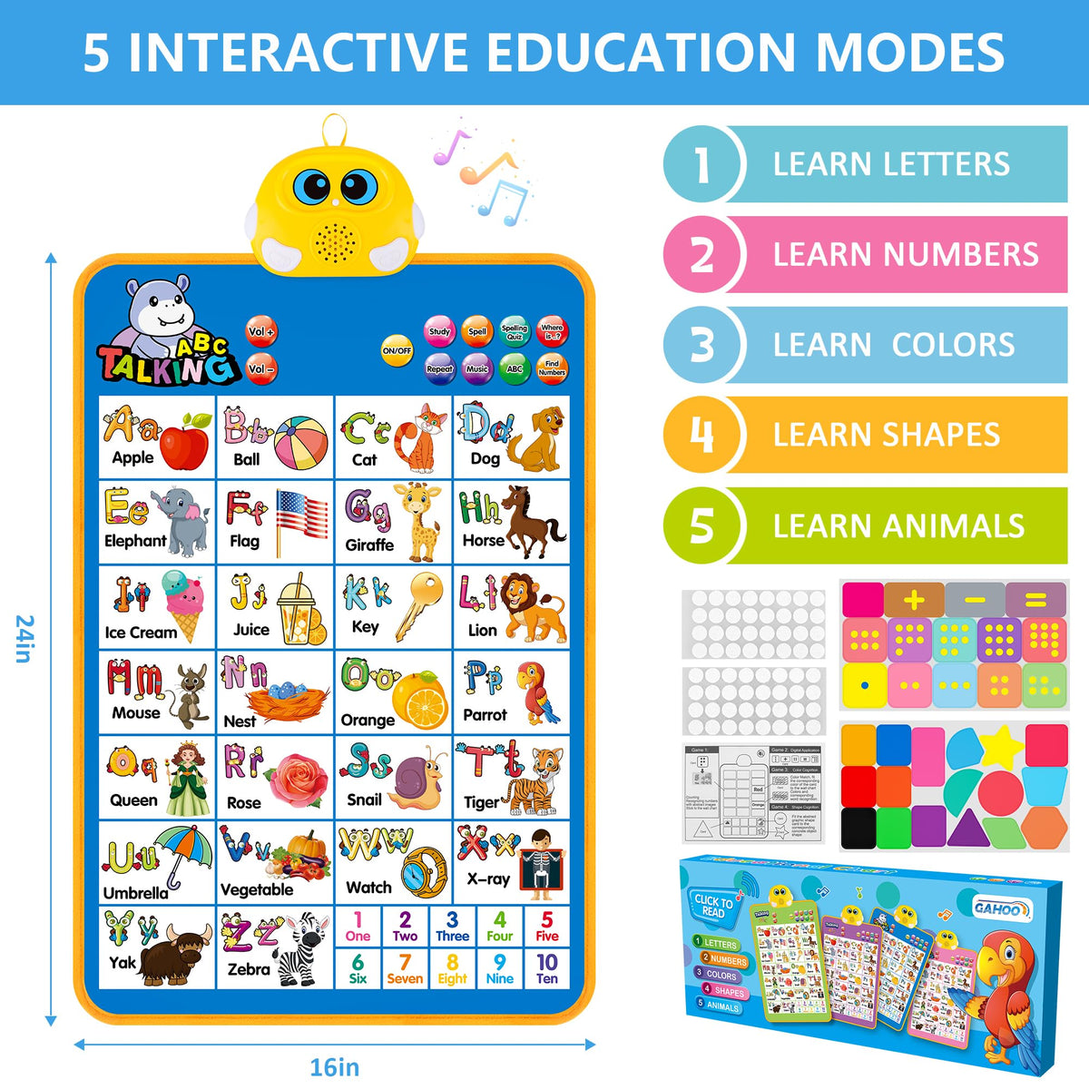 GaHoo bright colors and clear audio support engaging toddler playtime.