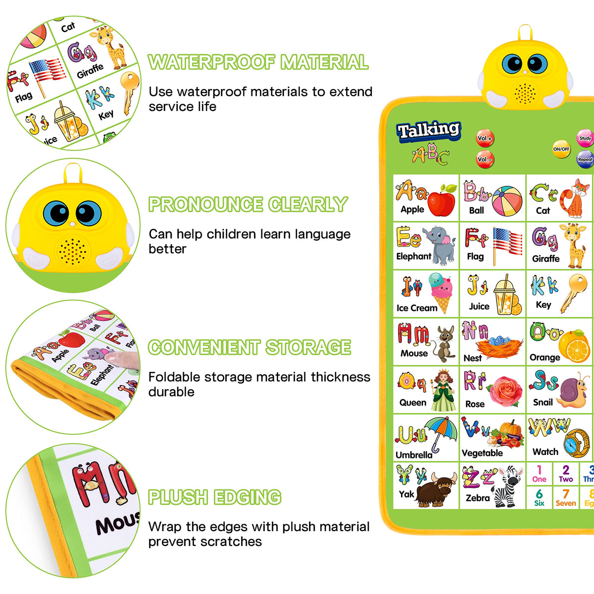 GaHoo interactive wall chart helps toddlers learn colors, shapes, and objects through touch