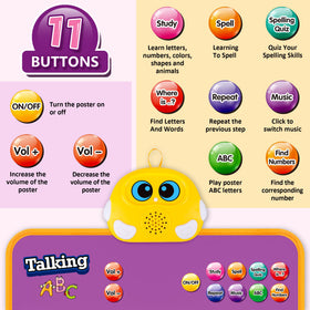 GaHoo music poster aiding toddlers in singing and memory of letters and numbers