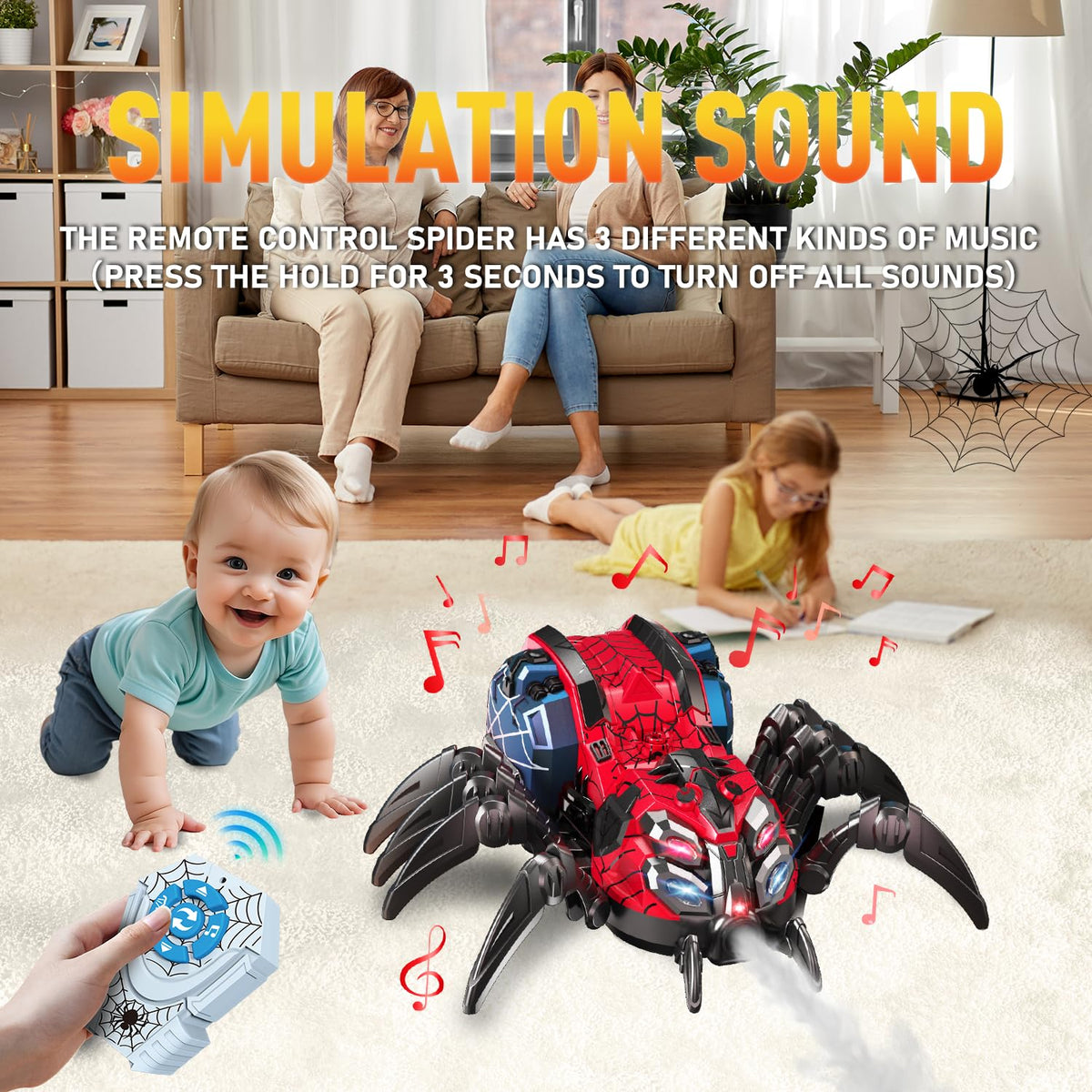GAIETYDIY multi-play compatibility lets friends run several spiders together safely.
