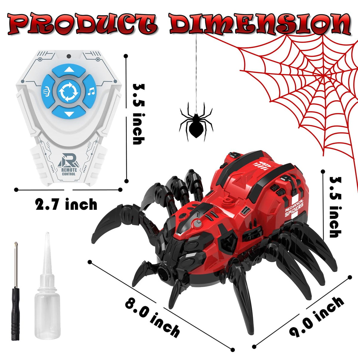 GAIETYDIY spider party prank captures attention with lights and sounds.