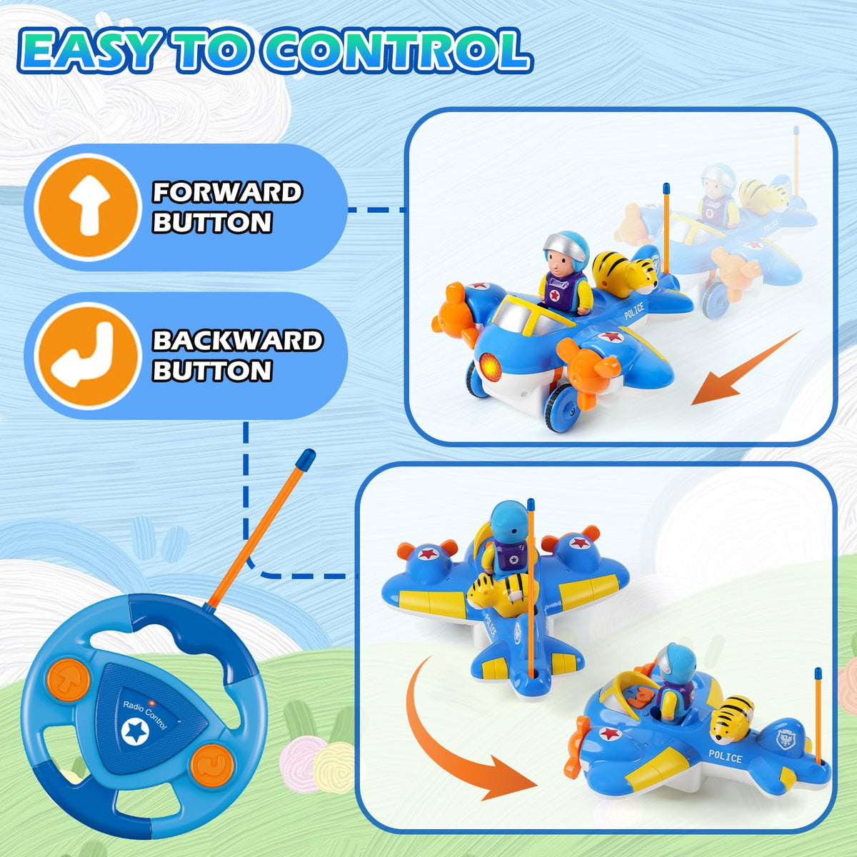 Gaitel animal toy press activates lights and sounds for engagement.