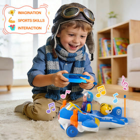 Gaitel detachable pilot figure for interactive play and lights.
