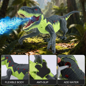 Gaitel dinosaur tail wag and head shake add lifelike motion.