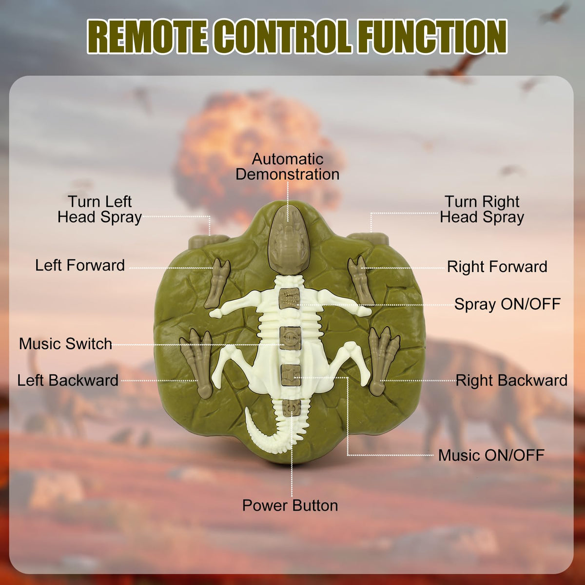 Gaitel RC dino for 2.4GHz multiplayer fun and interactive battles.