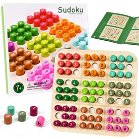 GAKICO wooden Sudoku board with color pegs enhances pattern recognition and focus