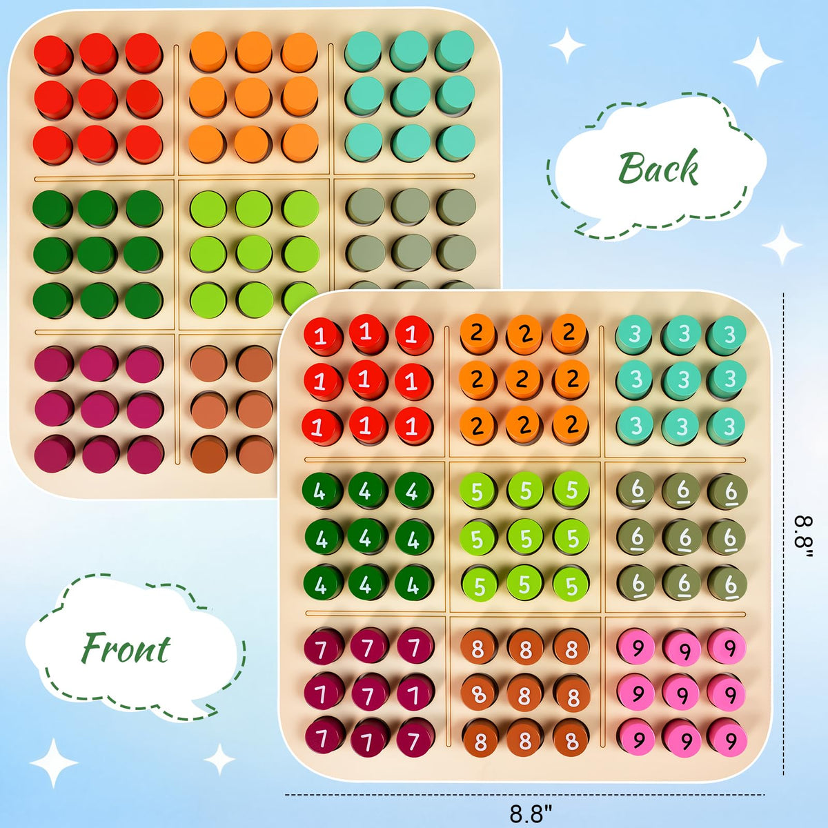 GAKICO colorful pegs aid pattern spotting during gameplay with family