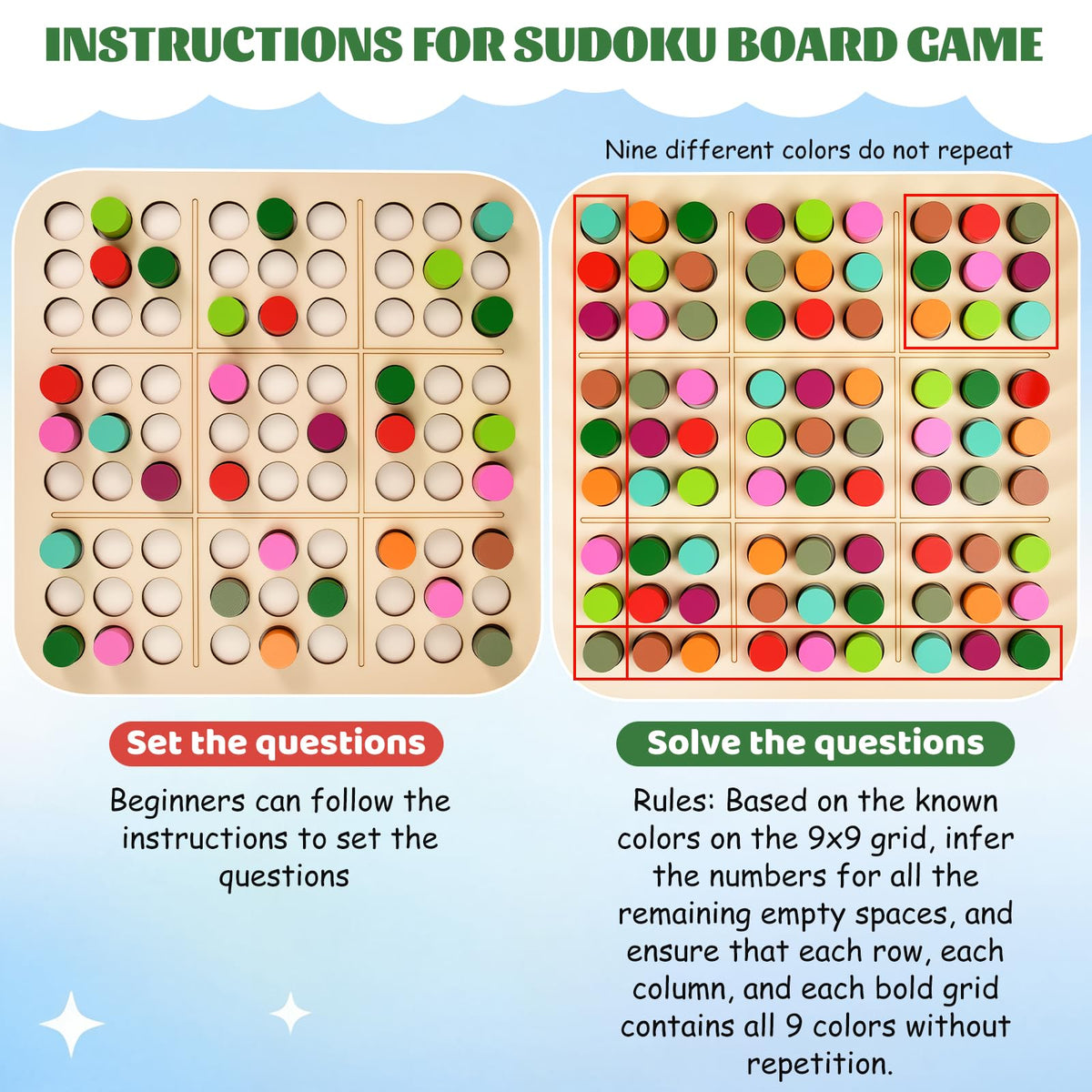 GAKICO puzzle cards show 104 challenges across five levels for progressive learning