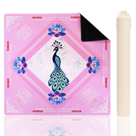 GALACOVE peacock mahjong mat with vibrant design for elegant gameplay