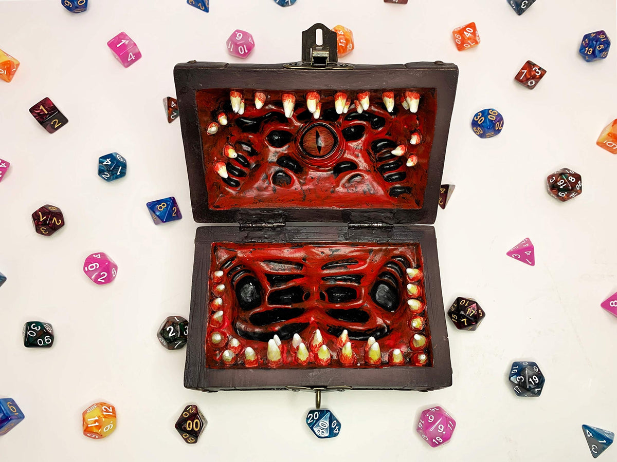 Galdor's Guild Mimic Dice Chest poly resin material highlights durable craftsmanship