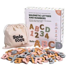 Gale Tots magnetic letters on fridge for interactive early learning and word building.