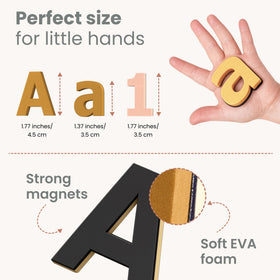 Gale Tots neutral design letters on a shelf for calm screen-free study.