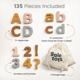 Gale Tots phonics practice with foam letters for spelling confidence at home.