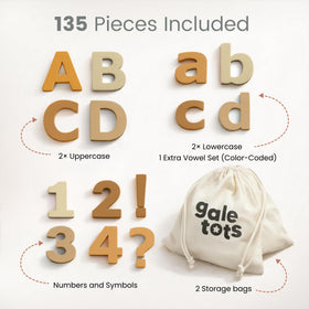 GALE TOTS uppercase letters foam ready for sentence building.