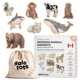 GALE TOTS wooden animal magnets farm set on fridge for imaginative play