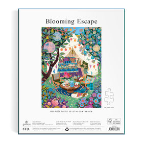 Galison Blooming Escape floral quilts highlight vintage picnicware for warm nostalgia.