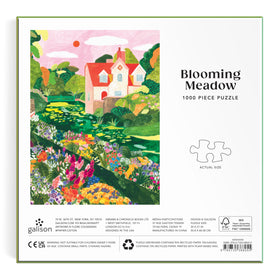 Galison Blooming Meadow completed puzzle ready for display.