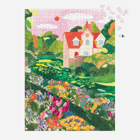 Galison Blooming Meadow puzzle pieces showing fit-friendly assembly.