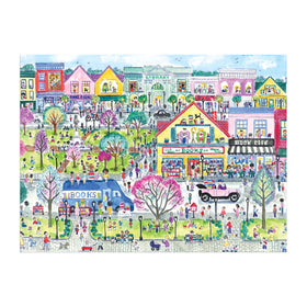 Galison Book Townscape puzzle artwork by Michael Storrings in signature vivid style