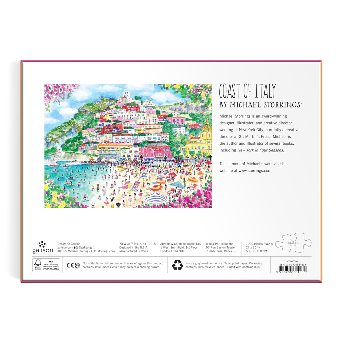 Galison bright village street puzzle detail for relaxing family activity