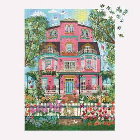 Galison Capeside Victorian puzzle artwork highlights springtime charm and architectural elegance.