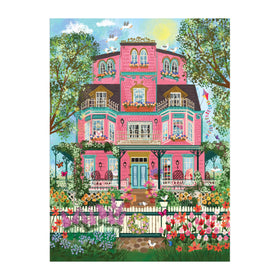Galison Capeside Victorian puzzle close-up shows intricate details and foil finish.