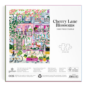 Galison Cherry Lane Blossoms puzzle pieces highlight easy handling for a smooth build.