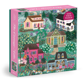 Galison Cottage Hills puzzle box front with Joy Laforme artwork for a cozy family activity.