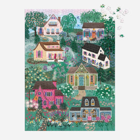 Galison Cottage Hills puzzle gift packaging ready for gifting.