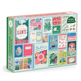 Galison Ever Upward Botanist Bookshelf puzzle box with 1000 pieces for family puzzling