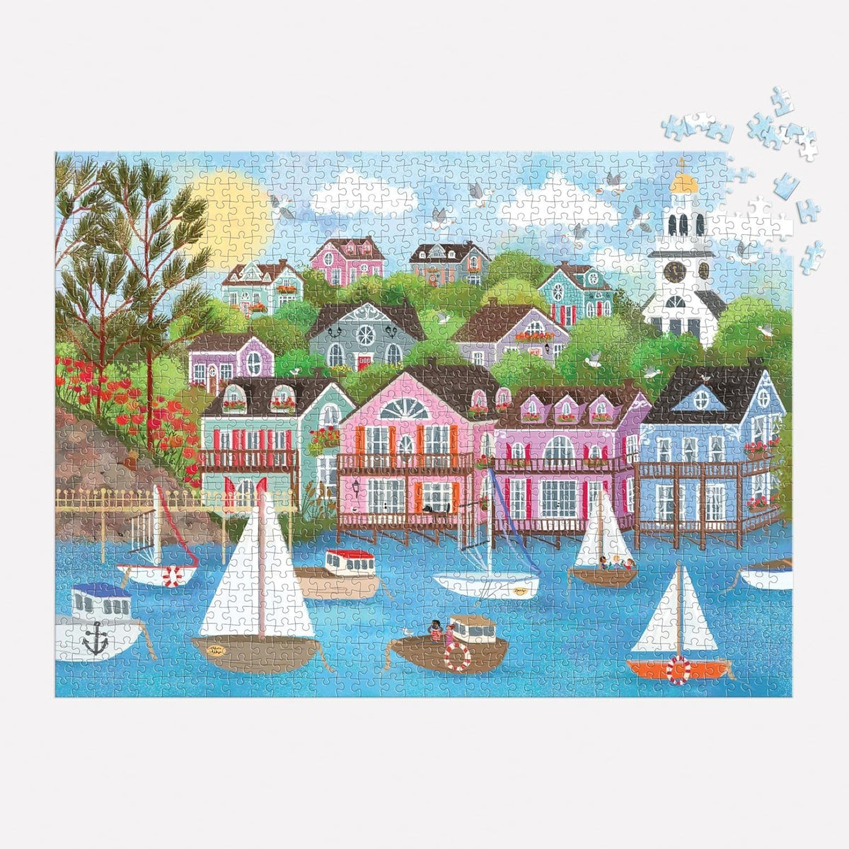 Galison finished puzzle at 27in x 20in ready for framing or display.