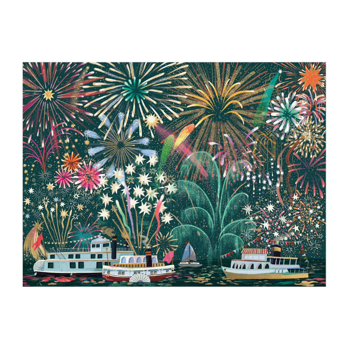 Galison Fireworks Jubilee artwork provides a colorful centerpiece for gifting or home decor.