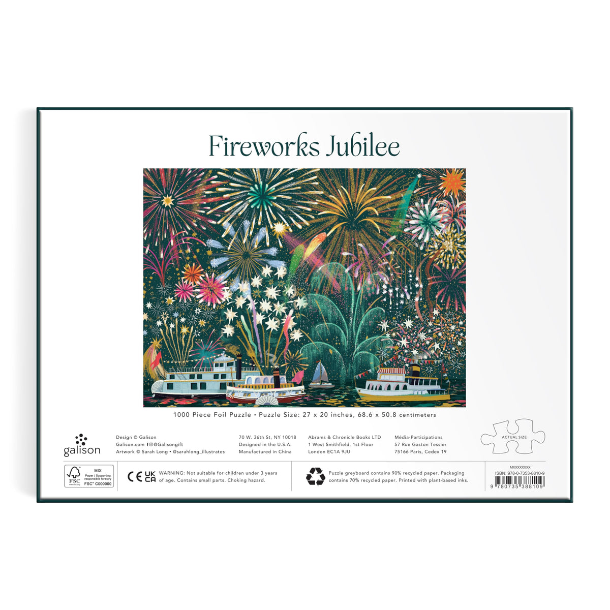Galison Fireworks Jubilee finished size displayed as a striking wall-ready artwork.