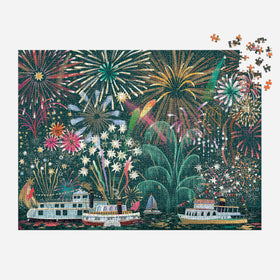 Galison Fireworks Jubilee foil accents add extra shimmer and collectability to the puzzle.