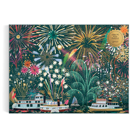 Galison Fireworks Jubilee night sky scene showing fireworks for a dazzling, mood-lifting activity.