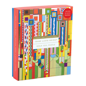 Galison Frank Lloyd Wright Saguaro puzzle with gold foil pieces for a vivid, relaxing challenge