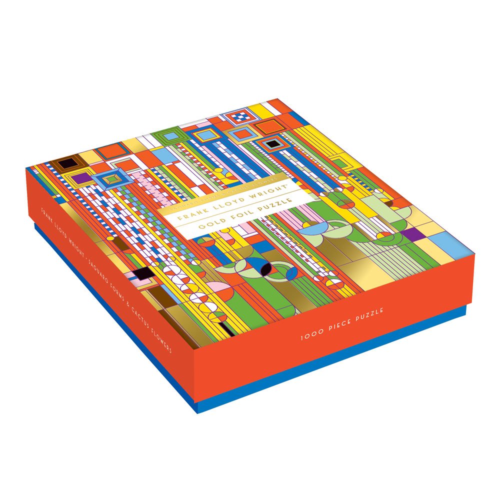 Galison foil-stamped storage box keeps puzzle pieces organized and protected