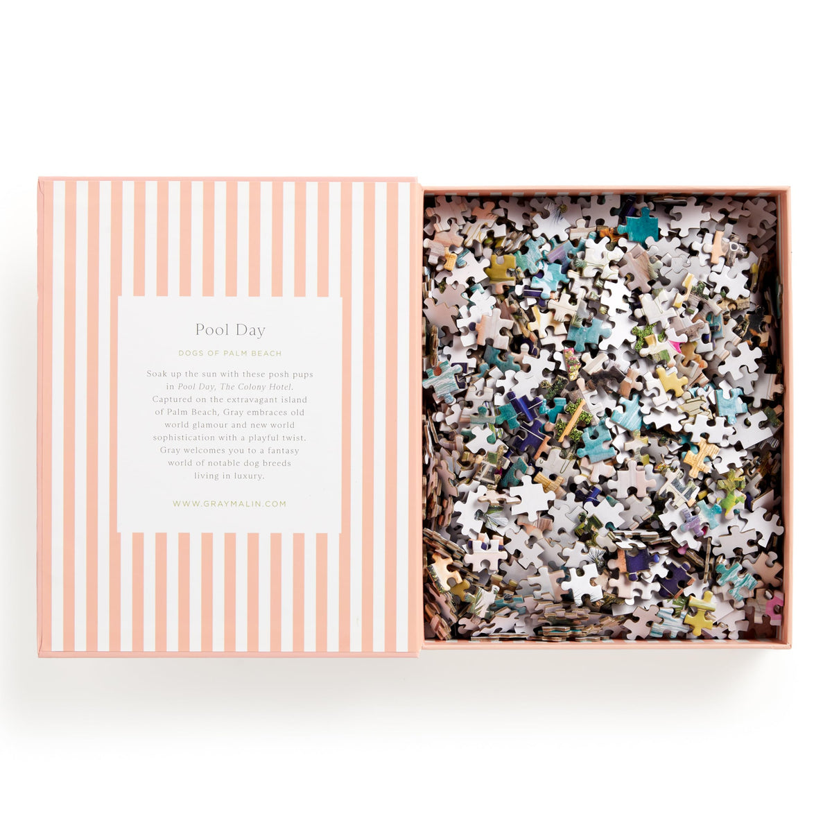 Galison Gray Malin 1000-piece puzzle closeup—crisp pieces and durable greyboard for enjoyment.