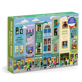 Galison Main Street Books puzzle artwork showcases rich colors for a relaxing tabletop activity.