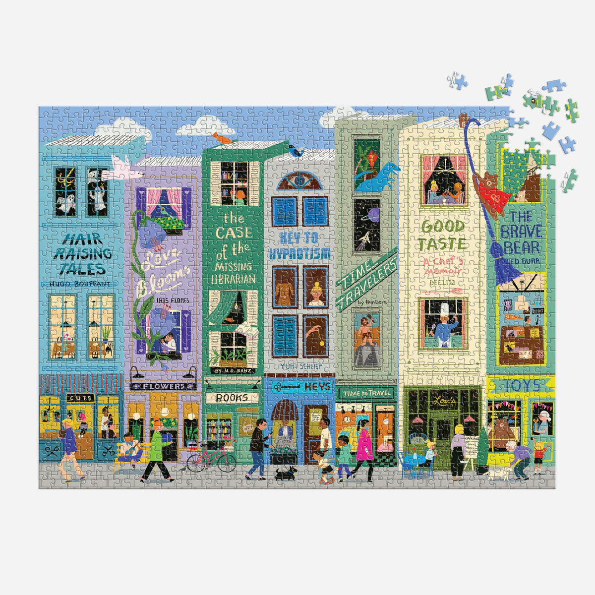 Galison Main Street Books puzzle cafes bring cozy vibes to your evening puzzling session.
