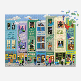 Galison Main Street Books puzzle cafes bring cozy vibes to your evening puzzling session.