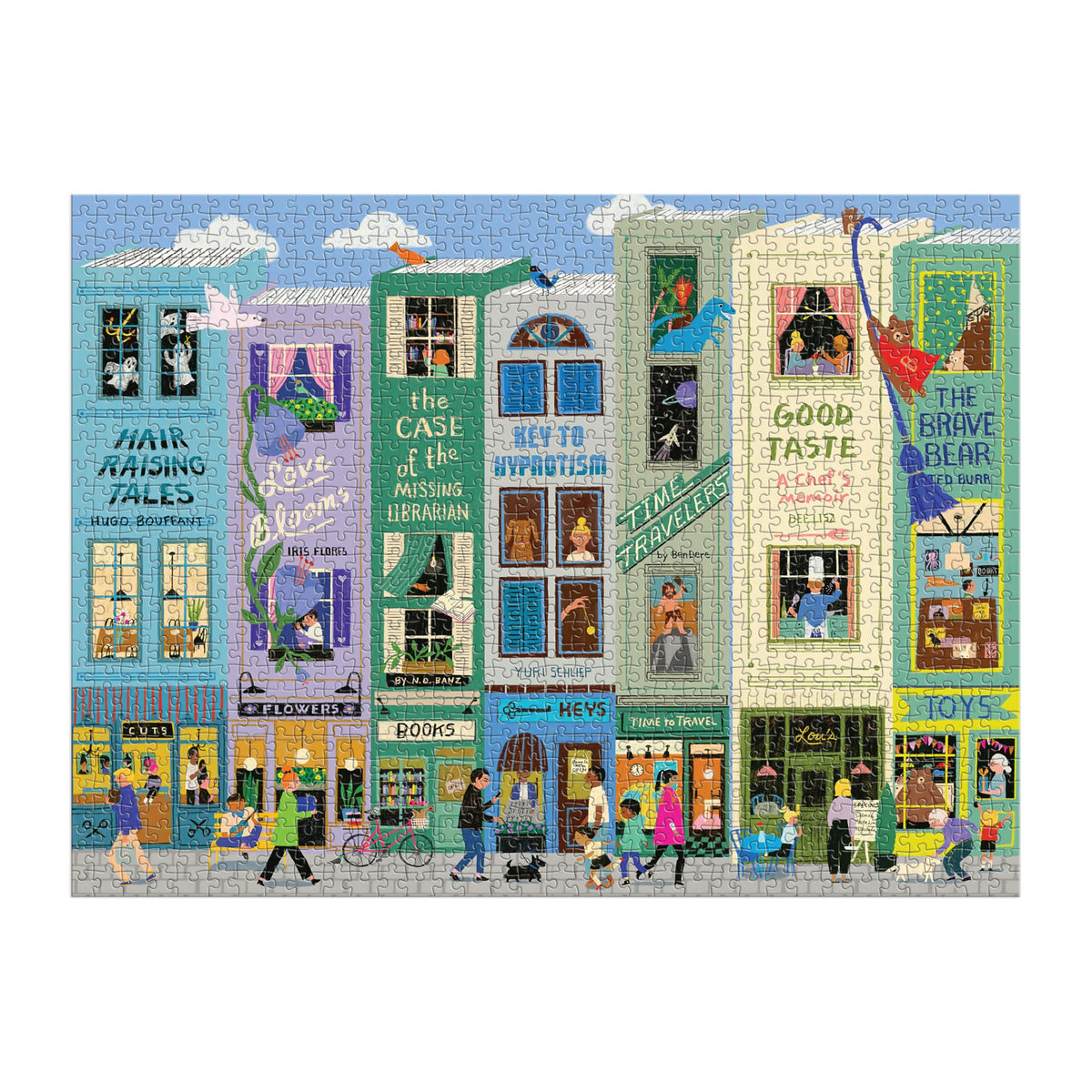 Galison Main Street Books puzzle foiled detail adds sparkle for collectors and display-worthy art.