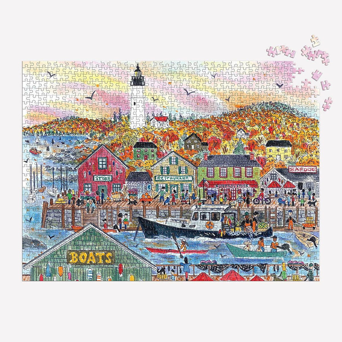 Galison Michael Storrings puzzle packaging, eco-friendly and gift-ready.