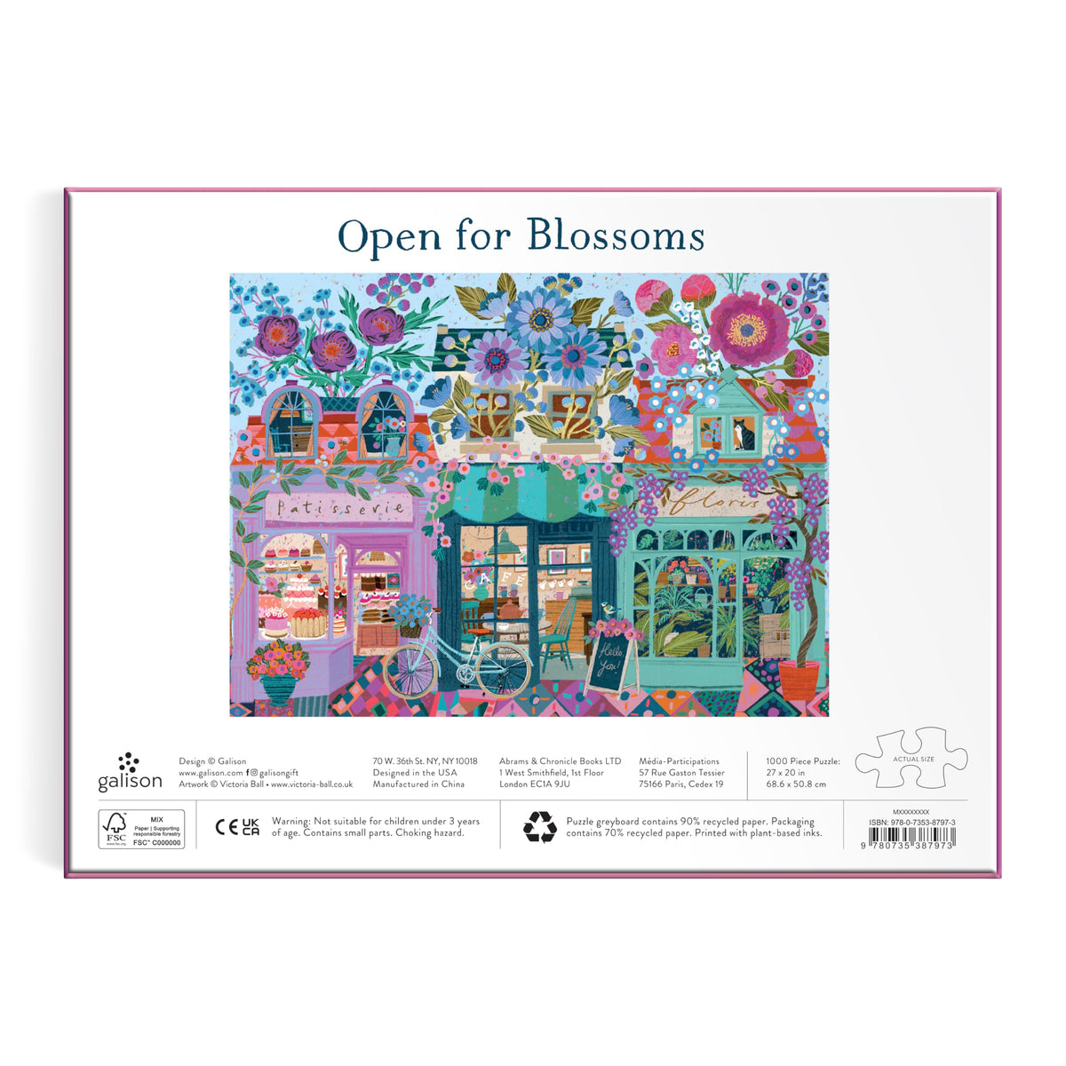 Galison Open for Blossoms 1000-piece puzzle finished at 27 by 20 inches.