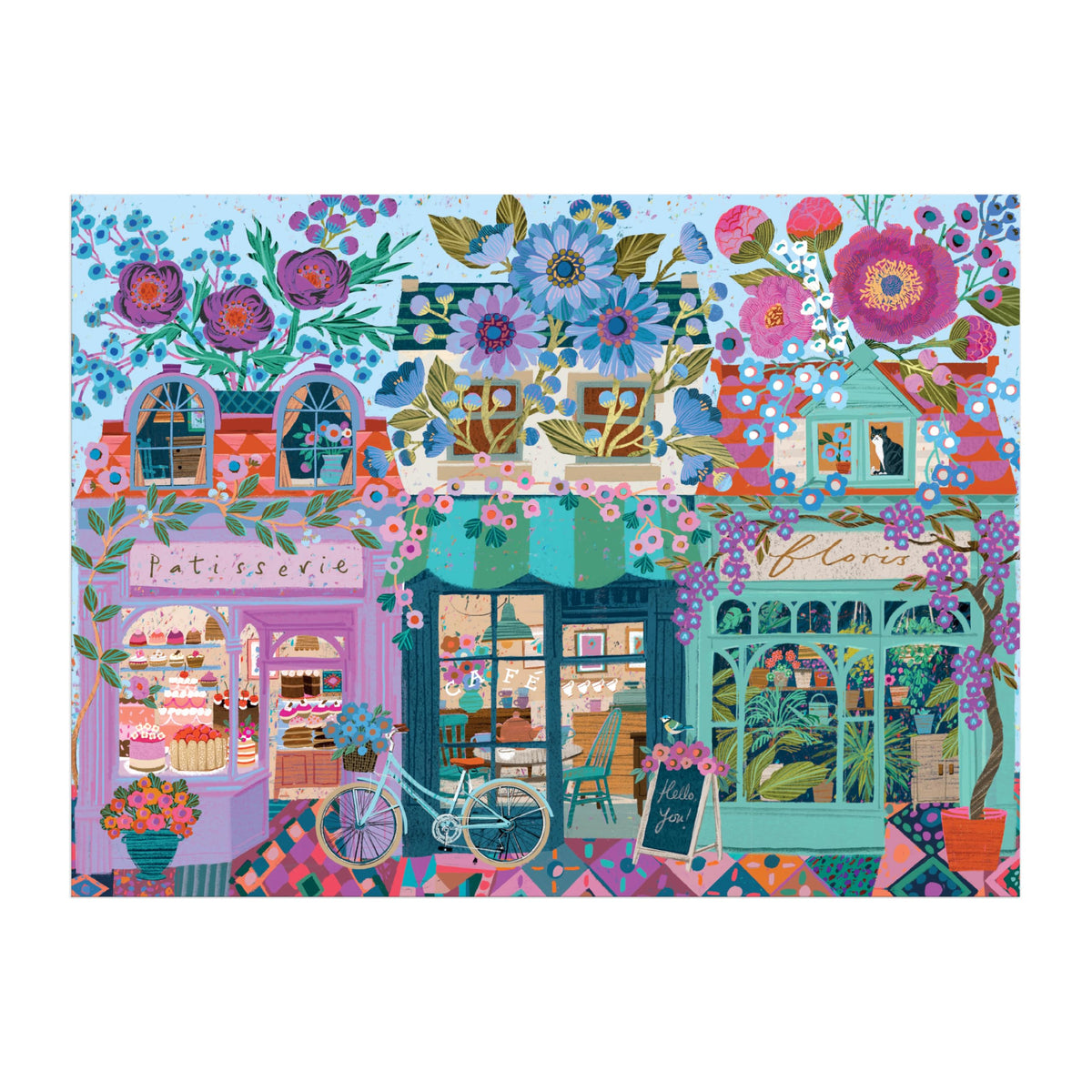 Galison Open for Blossoms puzzle packaged in FSC-certified materials, eco-friendly gift option.