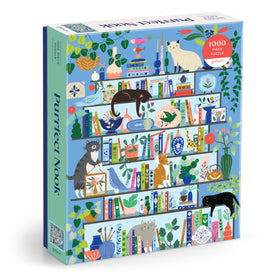 Galison Purrfect Nook: cozy shelf cats illustration for book lovers and cat enthusiasts