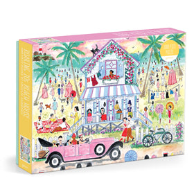 Galison Roaring 20s Beach House puzzle shows vintage seaside fashion and architecture for relaxing focus