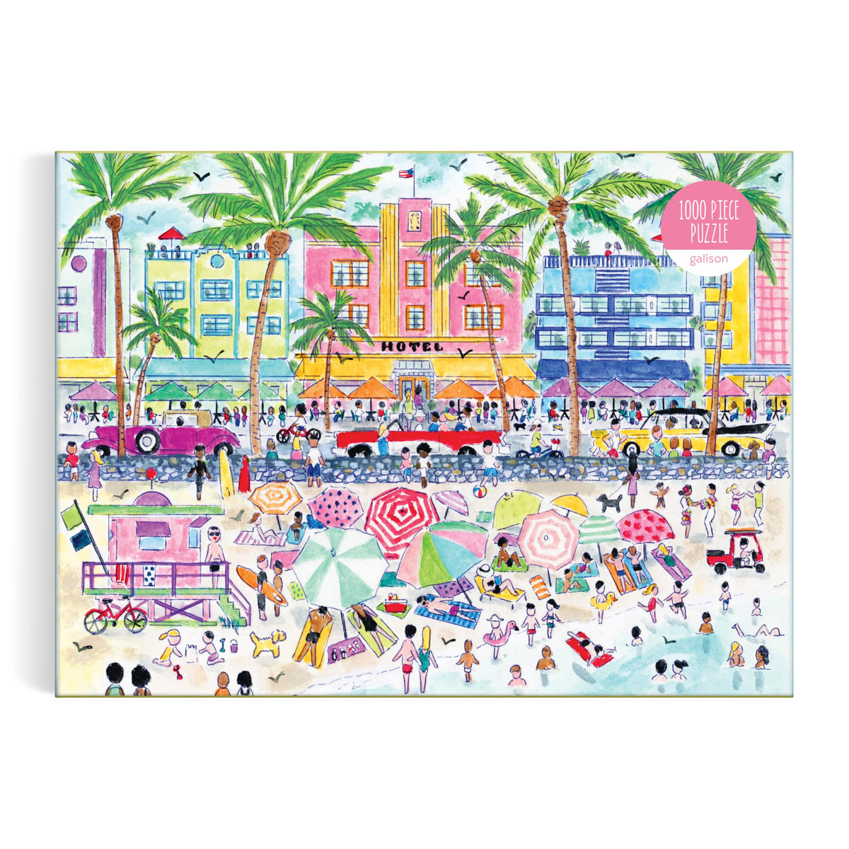 Galison South Beach Miami palm trees and pastel buildings—ideal for a sunny weekend challenge.