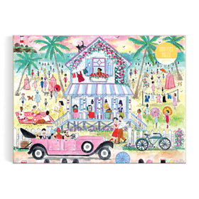 Galison Roaring 20s Beach House puzzle detail of summer swimsuits inspires calm puzzle time